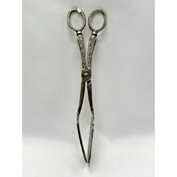 VINTAGE Silver Plate 8" Scissors ServingTongs - Pastry/Salad/Sandwich - Wedding - Picture 9 of 14